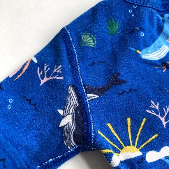 Hanna Andersson Whales and Narwhals Short John Pajamas - 3T or 90cm - Picture 8 of 8
